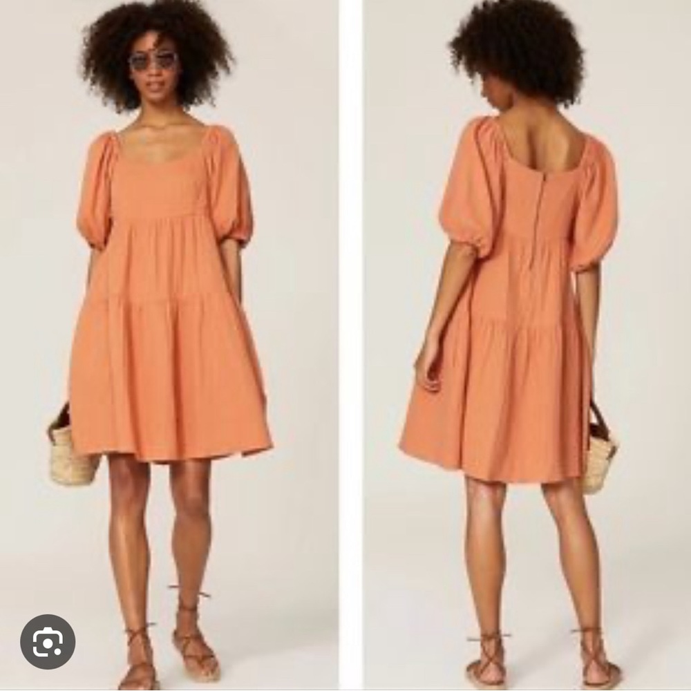 Louna Puff Ballon Sleeved Dress with Pockets, size S